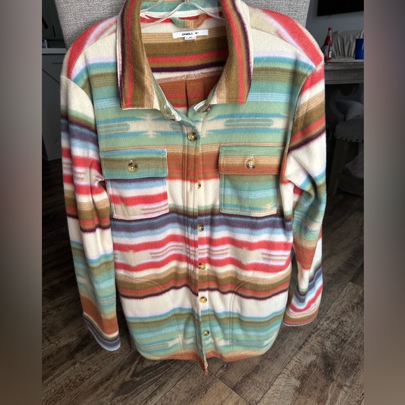 ONEILL Shacket M Oversized Super fleece Shirt Utility Jacket Western Aztec - Picture 1 of 6